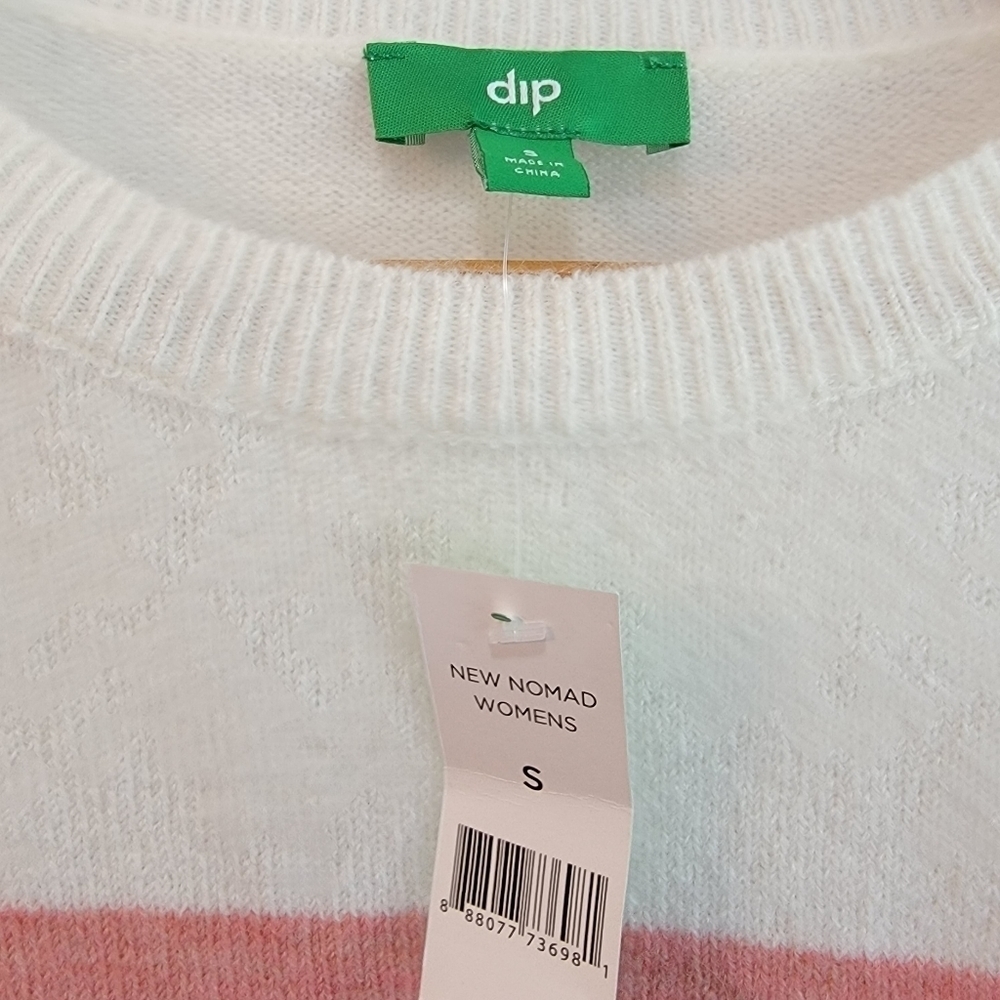 NWT Dip Color Block Striped Sweater Size S - Picture 3 of 4